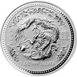 Lunar I Silbermünze Australien Drache 1 Unzen 2000 Perth Mint