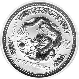 Lunar I Silbermünze Australien Drache 1/2 Unzen 2000 Perth Mint