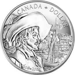 Canada Silber Gedenkmünze 1 Dollar Stadt Quebec 2008