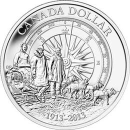 Canada Silber Gedenkmünze 1 Dollar Arktis Expedition 2013