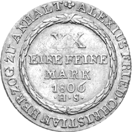 Altdeutschland Anhalt Bernburg Taler 1806-1809