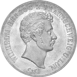 Altdeutschland Braunschweig Herzog Wilhelm Vereinsdoppeltaler 1842-1850