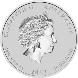 Lunar II Silbermünze Australien Hahn 10 Unzen 2017 Perth Mint