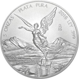 Mexiko Libertad 5 Unzen Silber mit der Siegesgöttin 2015