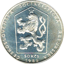 50 Korun, Tschechoslowakei, 1986, Praha