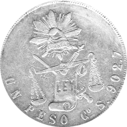 Pesos 1872 Mexico,