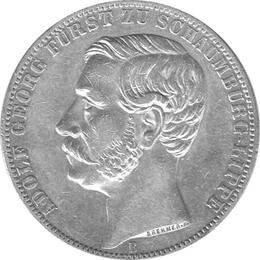 Altdeutschland Schaumburg Lippe Taler Adolf Georg 1865