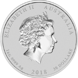 Lunar II Silbermünze Australien Hund 1 Kilo 2018 Perth Mint