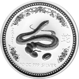 Lunar I Silbermünze Australien Schlange 10 Unzen 2001 Perth Mint