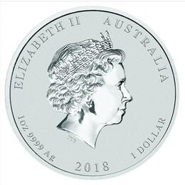 Lunar II Silbermünze Australien Hund 1 Unzen 2018 Privy Mark