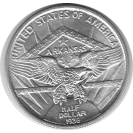 Halve Dollar 1936 Arkansas Robinson 1/2 Silber Dollar