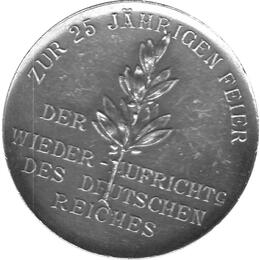 Preussen 25 Jahrfeier Silber Taler Medaille 1896