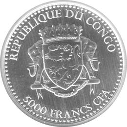 Congo Silbermünze 1 Unze Silverback Gorilla 2015