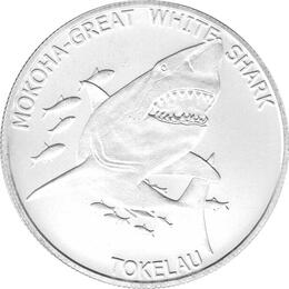 Tokelau Silbermünze Whit Shark 2015