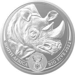 Südafrika 2022 Big Five Nashorn 1 Unze Silber