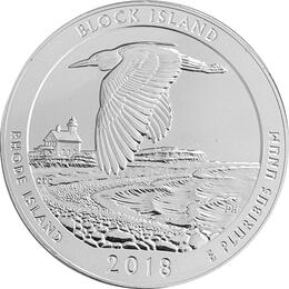 America the Beautiful 5 Unzen Silber Block Island 2018