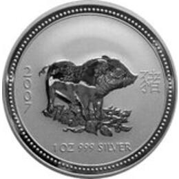 Lunar I Silbermünze Australien Schwein 1 Kilo 2007 Perth Mint