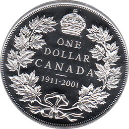 Canada Silber Gedenkmünze 1 Dollar 1911-2001