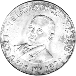 25 Pesos 1972 Mexico, Benito Pablo Juarez Garcia