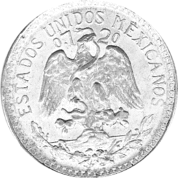 50 Centavos 1944 Mexico, Eagle and snake