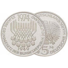 1974 5 DM Grundgesetz