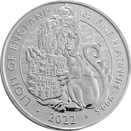 Platin Tudor 1 Unze 2022 Lion of England