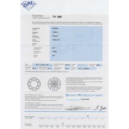 Diamant und Brillant 0,665 Carat mit Zertifikat DPL-TV889