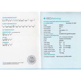 Diamant Brillant 0,53 Carat mit Zertifikat HRD 220000190851