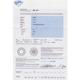 Diamant und Brillant 0,17 Carat mit Zertifikat DPL-SA071