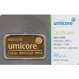 Goldbarren 1 Unze Umicore