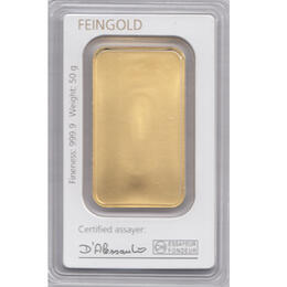 Goldbarren 50 Gramm Degussa