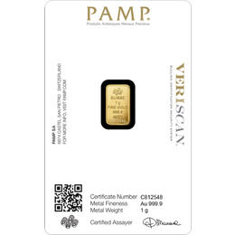 Goldbarren 1 Gramm Pamp