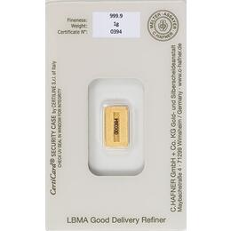 Goldbarren 1 Gramm Hafner Responsive & Fair