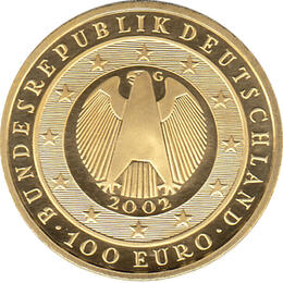 100 Euro Goldmünze 2002 Währungsunion Einführung des Euro