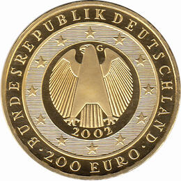 200 Euro Goldmünze 2002 Währungsunion Einführung des Euro