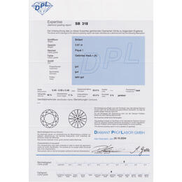 Diamant Brillant 0,67 Carat mit Zertifikat DPL-SB318