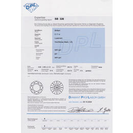 Diamant und Brillant 0,17 Carat mit Zertifikat DPL-SB326