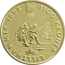 Norwegen 1500 Kronen Gold Lillehammer 1993