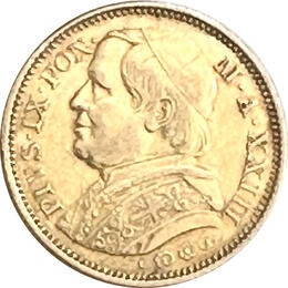 Vatikan 20 Lire Italien Pius IX 1868
