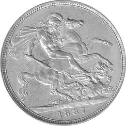 Großbritannien 1 Crown 1887 Victoria Krone