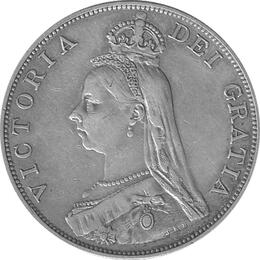 Großbritannien Doppel Florin 4 Schilling 1890 Victoria Krone