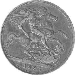 Großbritannien 1 Crown 1894 Victoria Schleier