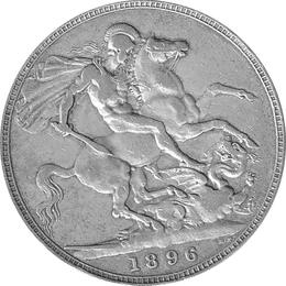 Großbritannien 1 Crown 1896 Victoria Schleier