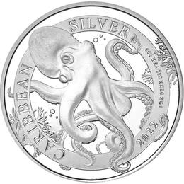 Barbados Caribbean 1 Unze Silber Octopus 2022