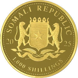 Somalia Elefant Goldmünze 2025