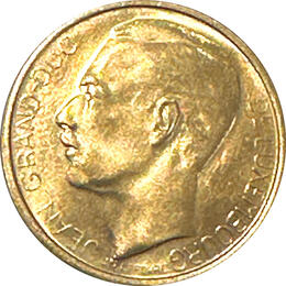 40 Francs Luxemburg Goldmünze Jeans 1964