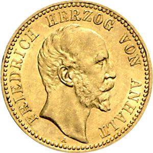 10 Mark Kaiserreich Anhalt 1876 Friedrich I Jaeger 180