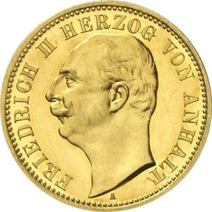 20 Mark Kaiserreich Anhalt 1904 Friedrich II Jaeger 182