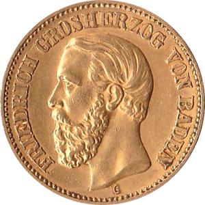 20 Mark Kaiserreich Baden 1894-1895 Friedrich I Jaeger 189