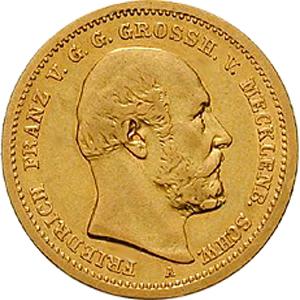 10 Mark Kaiserreich 1872 Mecklenburg Schwerin Jaeger 229 Friedrich Franz